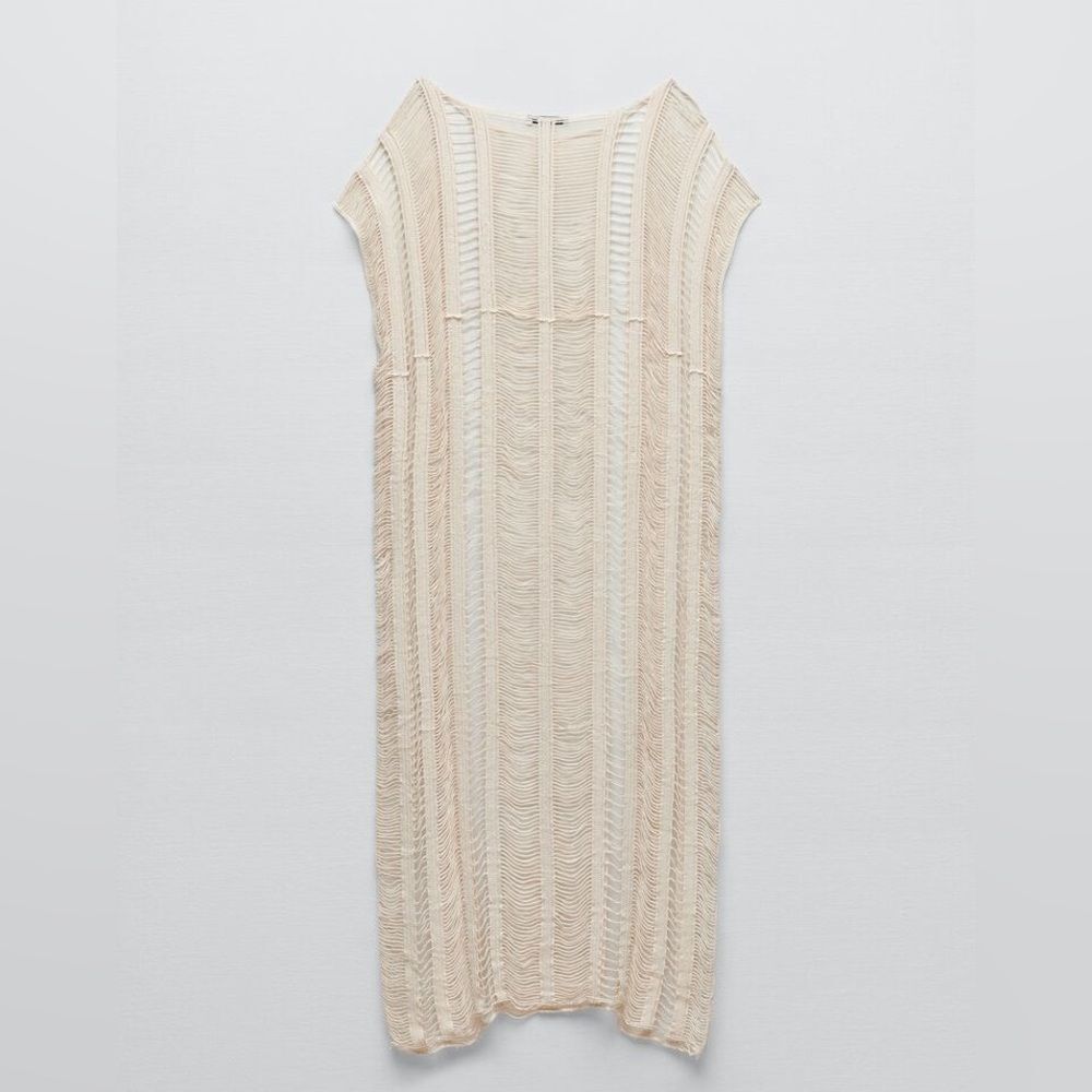 ZARA OPEN WEAVE MIDI TUNIC - Picture 3 of 9